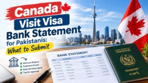 Canada visit visa bank statement for Pakistani applicants